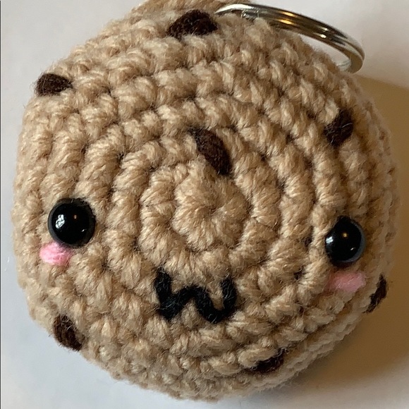Chocolate chip cookie crochet plush